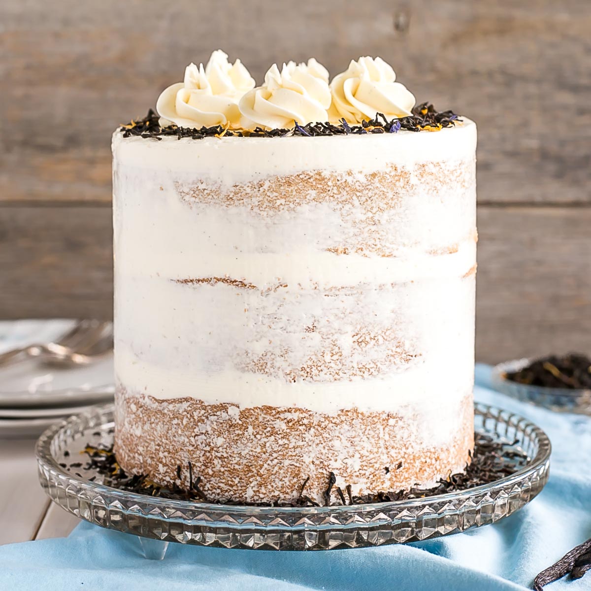 Gâteau Earl Grey avec Crème au Beurre à la Vanille